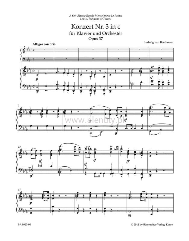 Ludwig van Beethoven: Concerto No. 3 in C minor for Pianoforte and