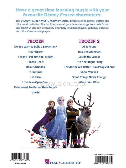Disney Frozen Music Activity Book - wprowadzenie do muzyki na podstawie ...