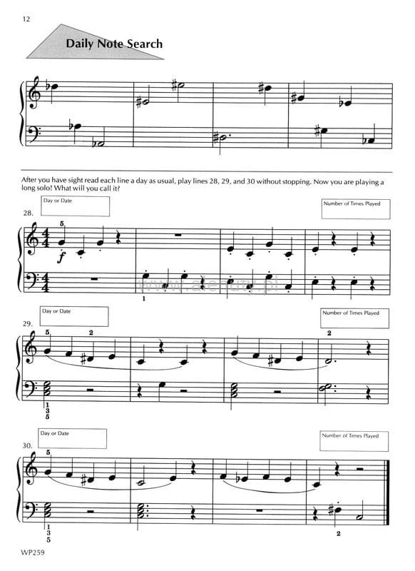Jane Smisor Bastien: A Line A Day Sight Reading Level 2 - podstawowe ...