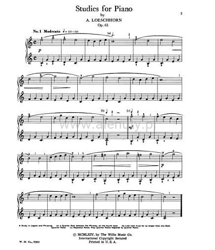 Carl Albert Löschhorn (Loeschhorn): Studies for Piano op. 65 - etiudy ...