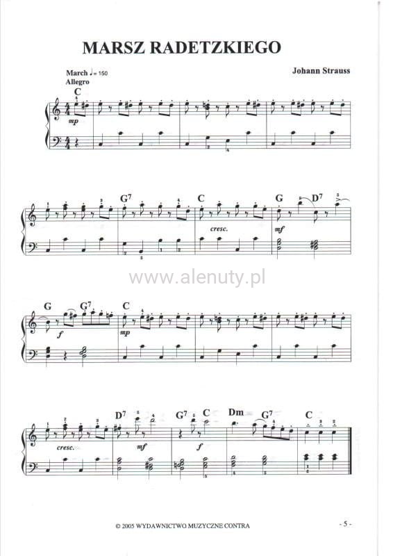 Marsze - nuty w łatwym układzie na fortepian lub keyboard - Alenuty.pl