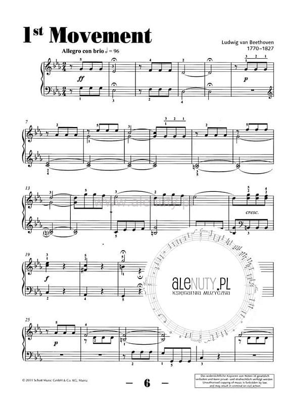Ludwig van Beethoven - Symfonia Nr 5 c-moll - proste opracowanie na