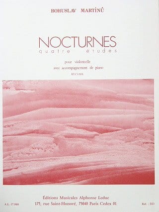 Bohuslav Martinu: Nocturnes No. I, II, III, IV - quatre etudes pour violoncello et piano - kolekcja nokturnów na wiolonczelę z fortepianem
