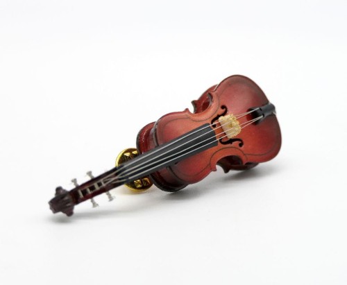 Przypinka wiolonczela - miniaturowy instrument w pudełku prezentowym - wpinka 7 cm