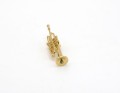 Przypinka trąbka - złoty miniaturowy instrument w pudełku prezentowym - wpinka 4 cm