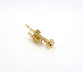 Przypinka trąbka - złoty miniaturowy instrument w pudełku prezentowym - wpinka 4 cm