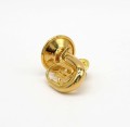 Przypinka tuba - złoty miniaturowy instrument w pudełku prezentowym - wpinka 2,5 cm