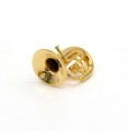 Przypinka tuba - złoty miniaturowy instrument w pudełku prezentowym - wpinka 2,5 cm