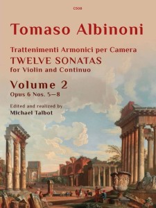 Tomaso Albinoni: Trattenimenti Armonici per Camera - Twelve Sonatas for Violin and Continuo op. 6 Volume 2 Nos. 5-8 - Michael Talbot - nuty na skrzypce i fortepian