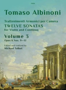 Tomaso Albinoni: Trattenimenti Armonici per Camera - Twelve Sonatas for Violin and Continuo op. 6 Volume 3 Nos. 9-12 - Michael Talbot - nuty na skrzypce i fortepian