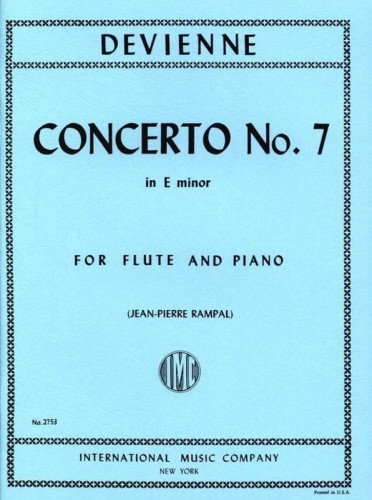 Francois Devienne: Concerto No. 7 in E minor for Flute and Piano - Jean-Pierre Rampal - koncert fletowy nr 7 e-moll - nuty na flet poprzeczny i fortepian