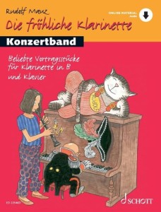 Die Frohliche Klarinette - Konzertband - Rudolf Mauz (+ audio online) - nuty na klarnet z fortepianem