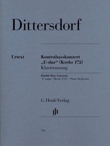 Karl Ditters von Dittersdorf: Kontrabasskonzert E-dur Krebs 172 - koncert kontrabasowy - nuty na kontrabas i fortepian