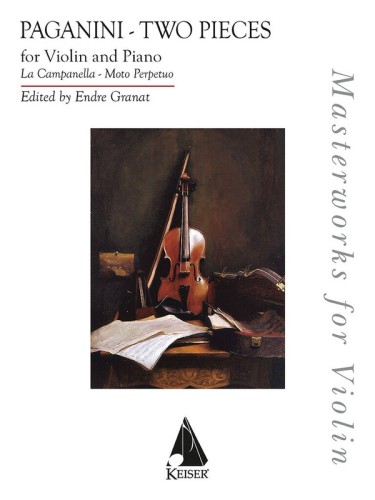 Niccolo Paganini: Two Pieces La Campanella op. 7 and Moto Perpetu op. 11 for Violin and Piano - Endre Granat - nuty na skrzypce i fortepian