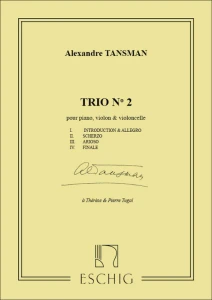 Aleksander Tansman: Trio No. 2 - trio fortepianowe nr 2 - nuty na skrzypce, wiolonczelę i fortepian