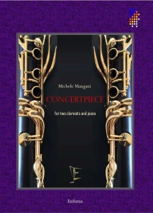 Michele Mangani: Concertpiece for Two Clarinets and Piano - nuty na duet klarnetowy i fortepian