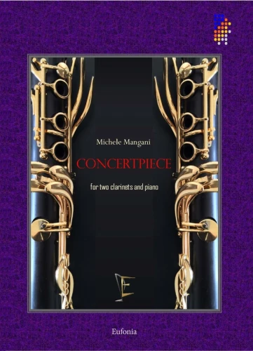 Michele Mangani: Concertpiece for Two Clarinets and Piano - nuty na duet klarnetowy i fortepian