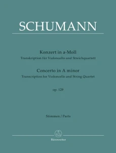 Robert Schumann: Konzert in a-moll op. 129 transkription fur Violoncello und Streichquartett - nuty na wiolonczelę i kwartet smyczkowy
