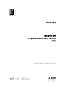 Arvo Part: Magnificat fur gemischten Chor a capella (1989) - nuty na chór mieszany