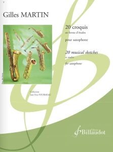 Gilles Martin: 20 croquis en forme d'etudes pour saxophone - nuty na saksofon