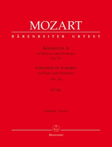 Wolfgang Amadeus Mozart: Concerto A major No. 12 for Piano and Orchestra (KV 414) - XII koncert fortepianowy A-dur - partytura orkiestrowa