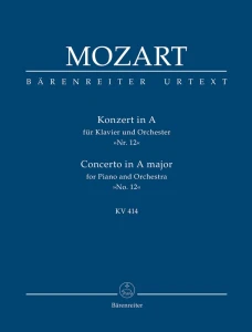 Wolfgang Amadeus Mozart: Concerto A major No. 12 for Piano and Orchestra (KV 414) - XII koncert fortepianowy A-dur - partytura studyjna
