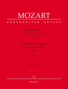 Wolfgang Amadeus Mozart: Concerto C major No. 21 for Piano and Orchestra (KV 467) - XXI Koncert fortepianowy C-dur - partytura orkiestrowa
