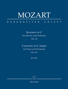 Wolfgang Amadeus Mozart: Concerto C major No. 21 for Piano and Orchestra (KV 467) - XXI Koncert fortepianowy C-dur - partytura studyjna