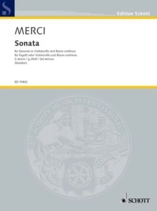 Luigi Merci: Sonata g-moll op. 3 nr 4 for Bassoon or Violoncello and Basso continuo - nuty na fagot lub wiolonczelę i fortepian