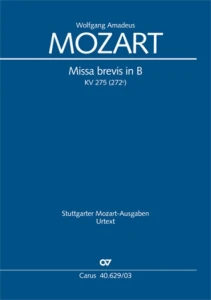 Wolfgang Amadeus Mozart: Missa brevis B-dur KV 275 / 272b (Vocal score) - wyciąg fortepianowy - nuty na chór i fortepian