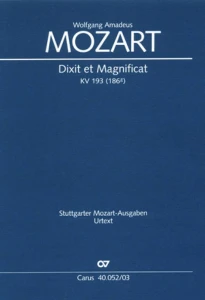 Wolfgang Amadeus Mozart: Dixit et Magnificat C-dur KV 193 / 186g (Choral score) - partytura chóralna - nuty na chór mieszany SATB