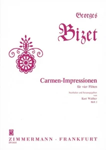 Georges Bizet: Carmen Impressionen fur vier Floten Volume 2 - Kurt Walther - impresje na temat Carmen - nuty na kwartet fletowy