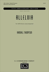 Randall Thompson: Alleluia for SATB choir unaccompanied - nuty na chór mieszany a cappella