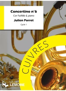 Julien Porret: Concertino nr 6 pour Cor en Fa et Piano - nuty na waltornię (róg) z fortepianem
