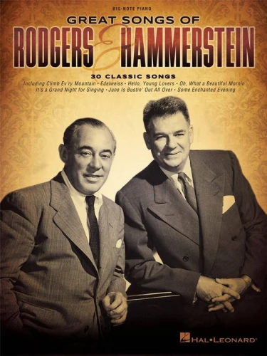 Great Songs of Rodgers & Hammerstein (Big-Note Piano) - 30 klasycznych piosenek - bardzo łatwe nuty na pianino dla początkujących