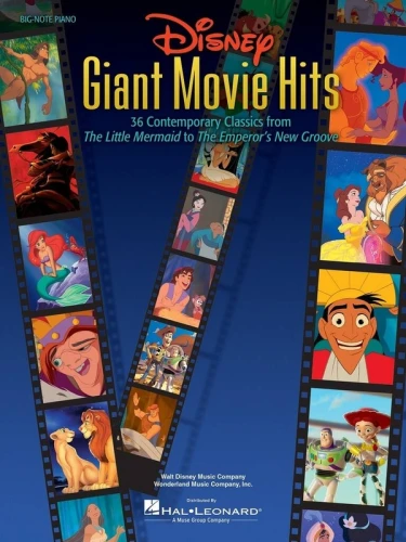 Disney Giant Movie Hits (Big-Note Piano) - 36 współczesnych klasyków - bardzo łatwe nuty na pianino dla początkujących