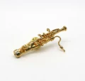 Przypinka fagot - złoty miniaturowy instrument w pudełku prezentowym - wpinka 6 cm
