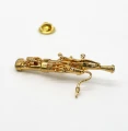 Przypinka fagot - złoty miniaturowy instrument w pudełku prezentowym - wpinka 6 cm