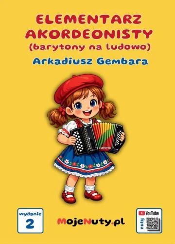 Arkadiusz Gembara: Elementarz akordeonisty (+ kod QR) - barytony na ludowo - nuty na akordeon