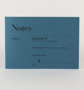 Zeszyt nutowy format A5 poziomy 32 strony 6 pięciolinii Henle Notes M