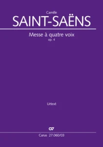 Camille Saint-Saens: Messe A Quatre Voix op. 4 - Msza na 4 głosy - nuty na głosy, chór i fortepian