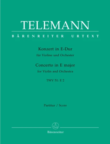 Georg Philipp Telemann: Concerto for Violin and Orchestra in E major TWV 51:E2 - koncert skrzypcowy E-dur - partytura