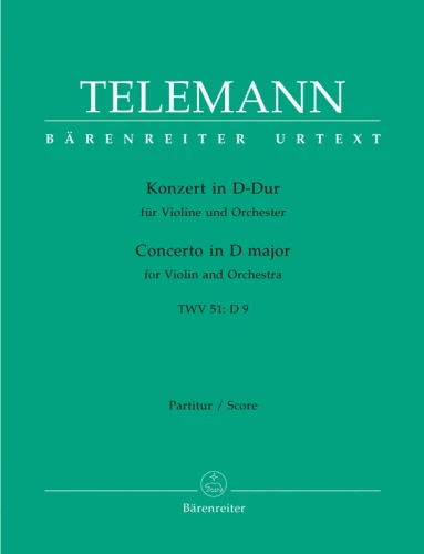 Georg Philipp Telemann: Concerto for Violin and Orchestra in D major TWV 51:D9 - koncert skrzypcowy D-dur - partytura