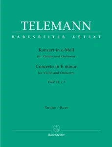 Georg Philipp Telemann: Concerto for Violin and Orchestra in E minor TWV 51:e3 - koncert skrzypcowy e-moll - partytura