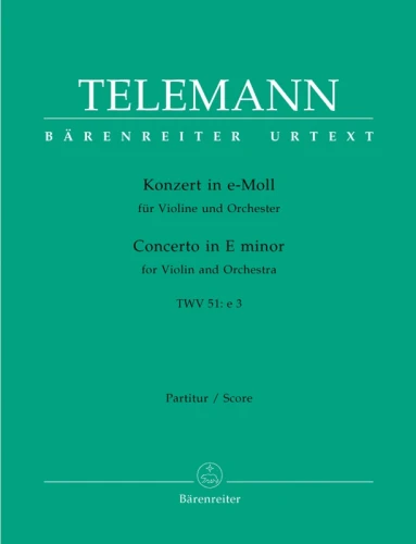 Georg Philipp Telemann: Concerto for Violin and Orchestra in E minor TWV 51:e3 - koncert skrzypcowy e-moll - partytura