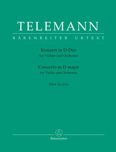 Georg Philipp Telemann: Concerto for Violin and Orchestra in D major TWV 51:D10 - koncert skrzypcowy D-dur - partytura