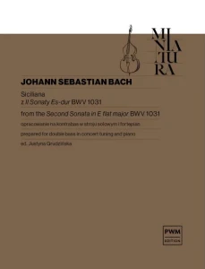 Jan Sebastian Bach: Siciliana z II Sonaty Es-dur BWV 1031 na kontrabas w stroju solowym i fortepian - nuty na kontrabas