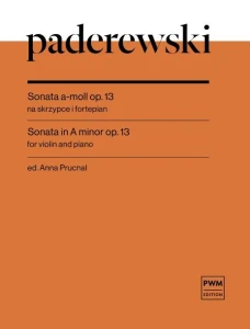 Ignacy Jan Paderewski: Sonata a-moll op. 13 - nuty na skrzypce i fortepian