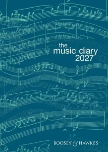 Music Diary 2027 - zielony kalendarz muzyczny format A5 jedna strona na dzień