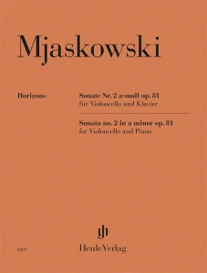 Nikołaj Miaskowski: Sonata nr 2 a minor op. 81 for Violoncello and Piano - sonata wiolonczelowa a-moll - nuty na wiolonczelę z fortepianem